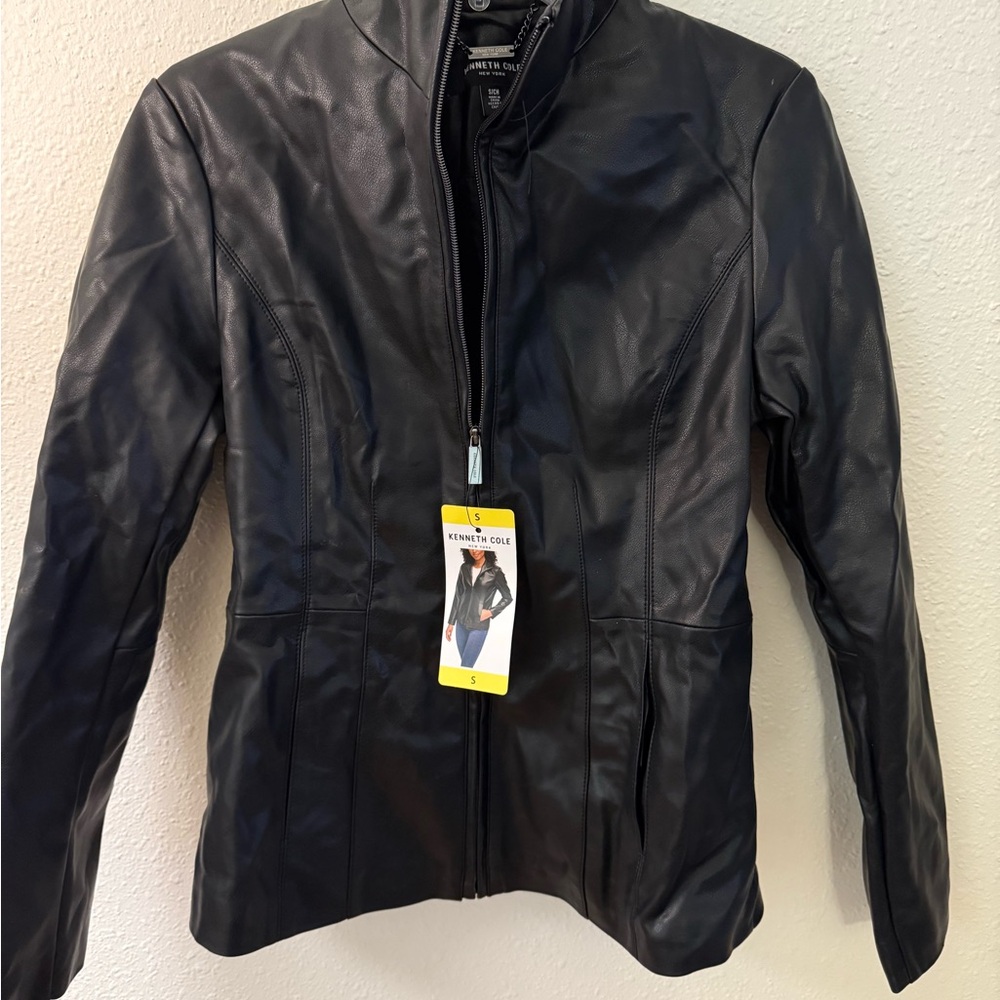 Kenneth Cole Women's Sleek Black Leather Jacket